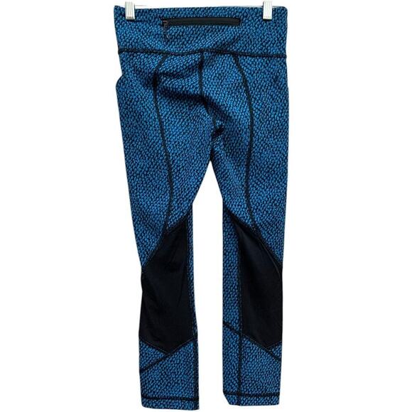 Lululemon Pace Rival Crop Scatter Star Beach Blanket Blue Black / Black SZ 2 - Picture 7 of 9